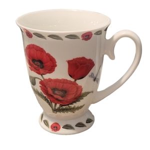 Kent Pottery Poppy Poppies Coffee or Tea Mug Dragonfly Bumblebee